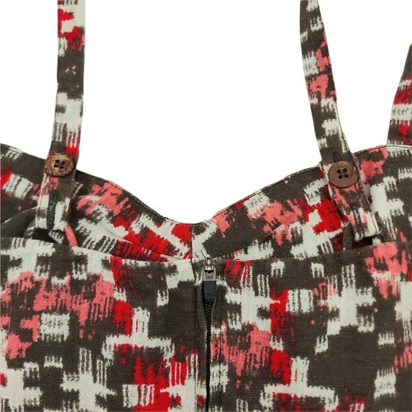 Patagonia Womens Sleeveless Top Size 2 Adjustable Strap Pleated Zip Brown - Picture 6 of 9